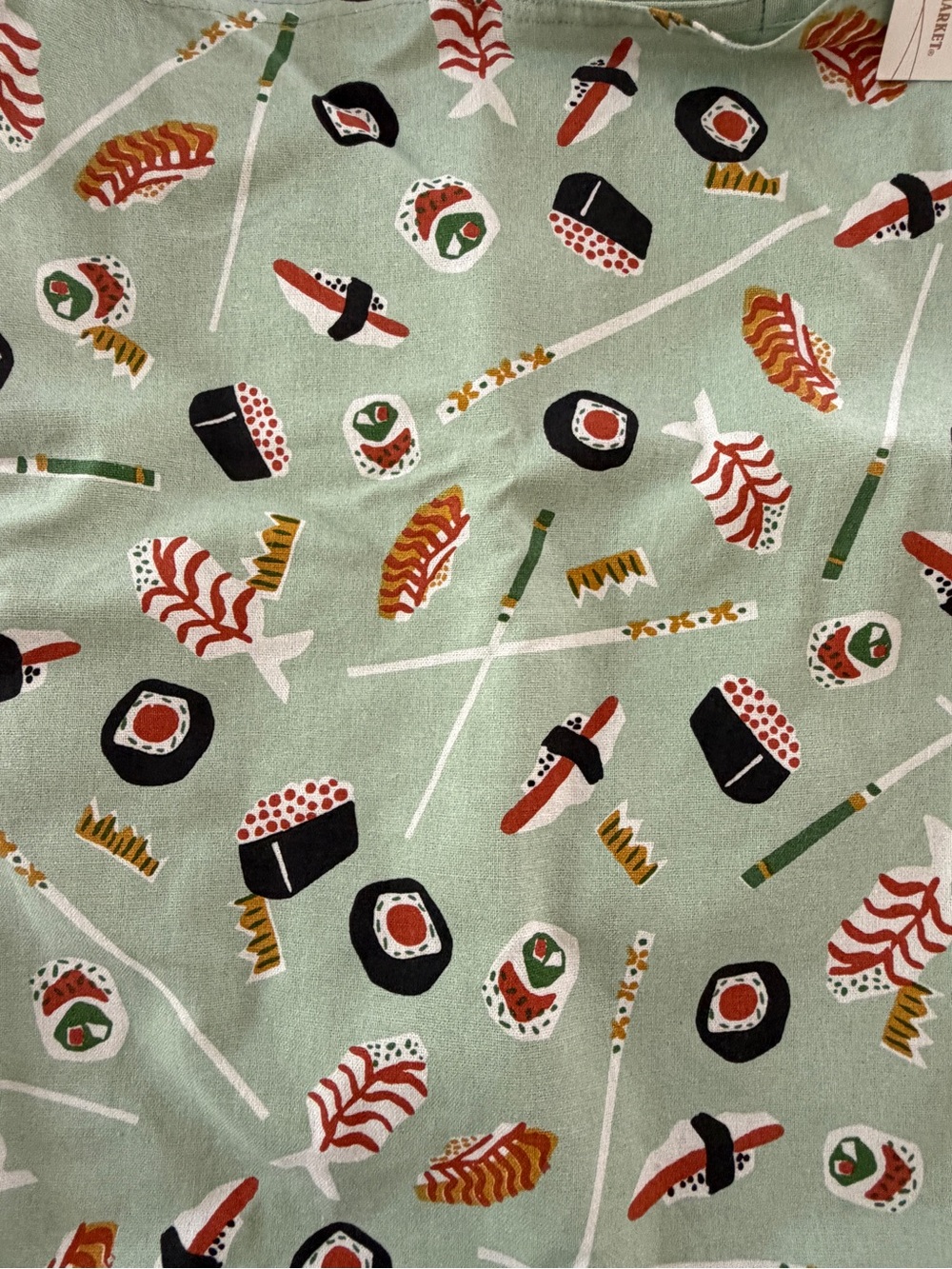 World Market Sushi Print Reusable Tote Bag Green Grocery Shopping Market Bag NWT - Picture 2 of 10